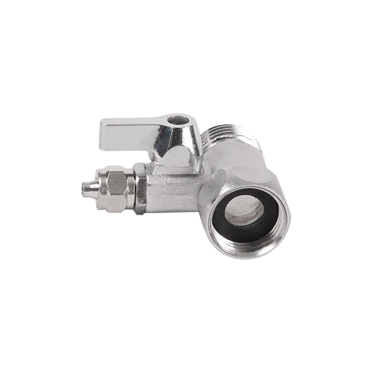 Кран шаровый 1/2" в/н с выходом под шланг 1/4"